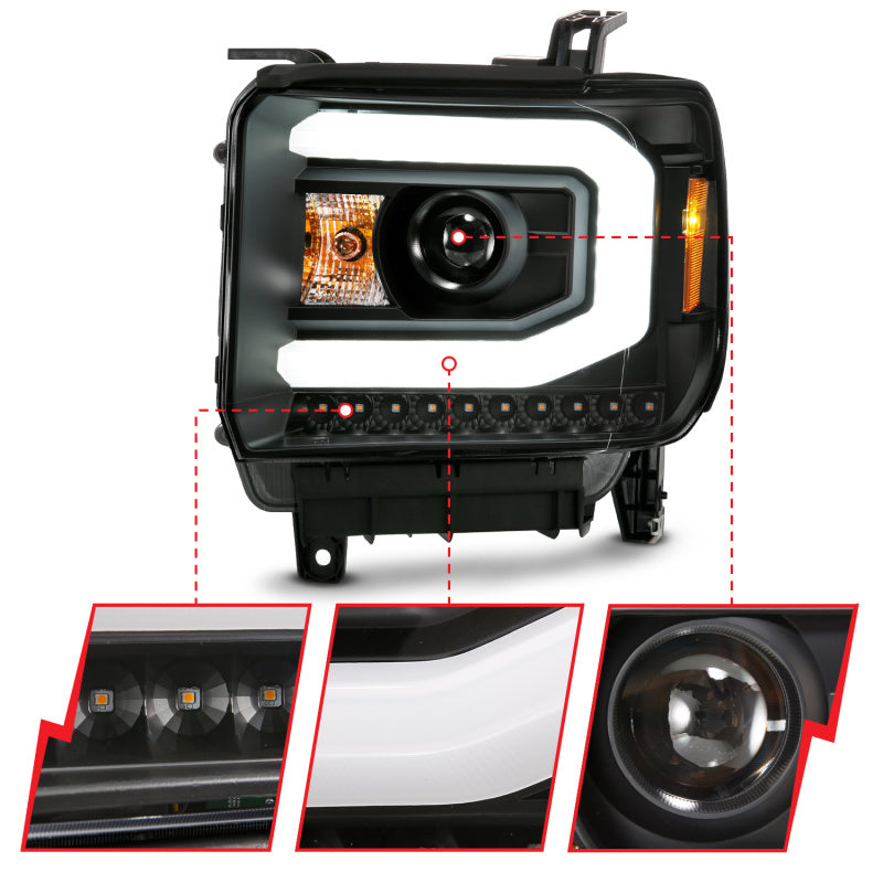 ANZO 2015-2019 GMC Sierra 2500 HD LED Projector Headlights