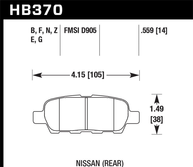 Hawk Performance HB370B.559 HPS 5.0 Street Brake Pads
