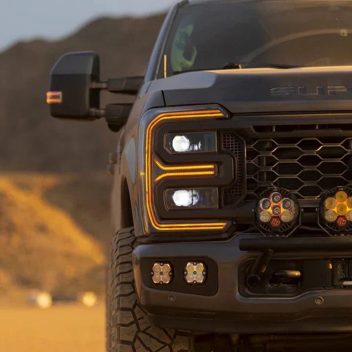 AlphaRex 880908 23-26 Ford F-250 SD LUXX LED Projector Headlights Alpha Black w/Activation Light/Sequential Signal/Switchback