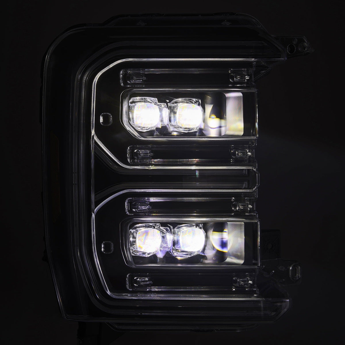 AlphaRex 880895 23-26 Ford F-250 SD NOVA LED Projector Headlights Black w/Activation Light/Sequential Signal/Switchback