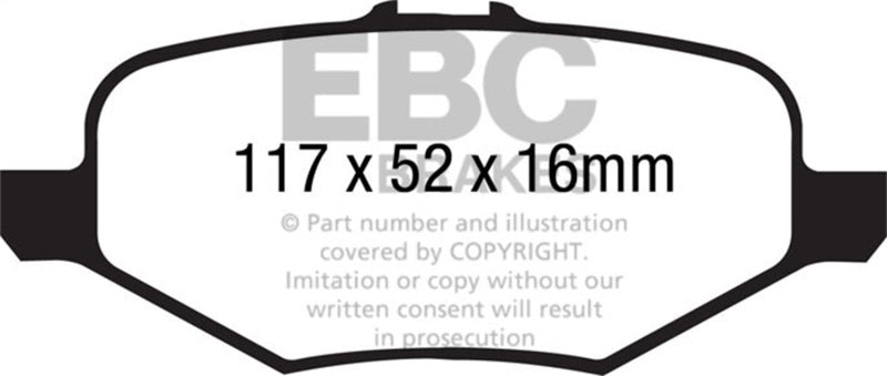 EBC 13+ Ford Explorer 3.5 Twin Turbo 4WD Greenstuff Rear Brake Pads DP61887