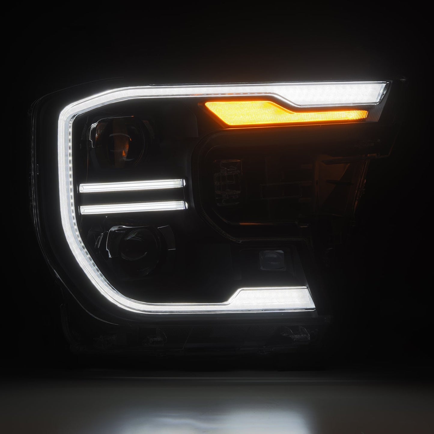 AlphaRex 880903 24-26 Ford Ranger LUXX LED Projector Headlights Black w/Activation Light/Sequential Signal/Switchback