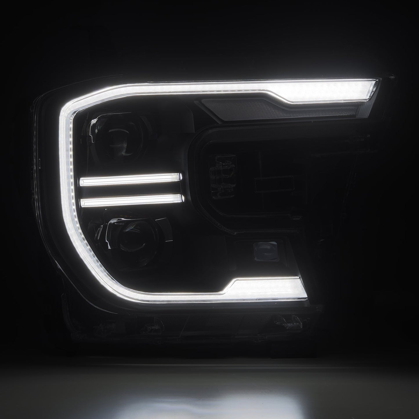 AlphaRex 880903 24-26 Ford Ranger LUXX LED Projector Headlights Black w/Activation Light/Sequential Signal/Switchback