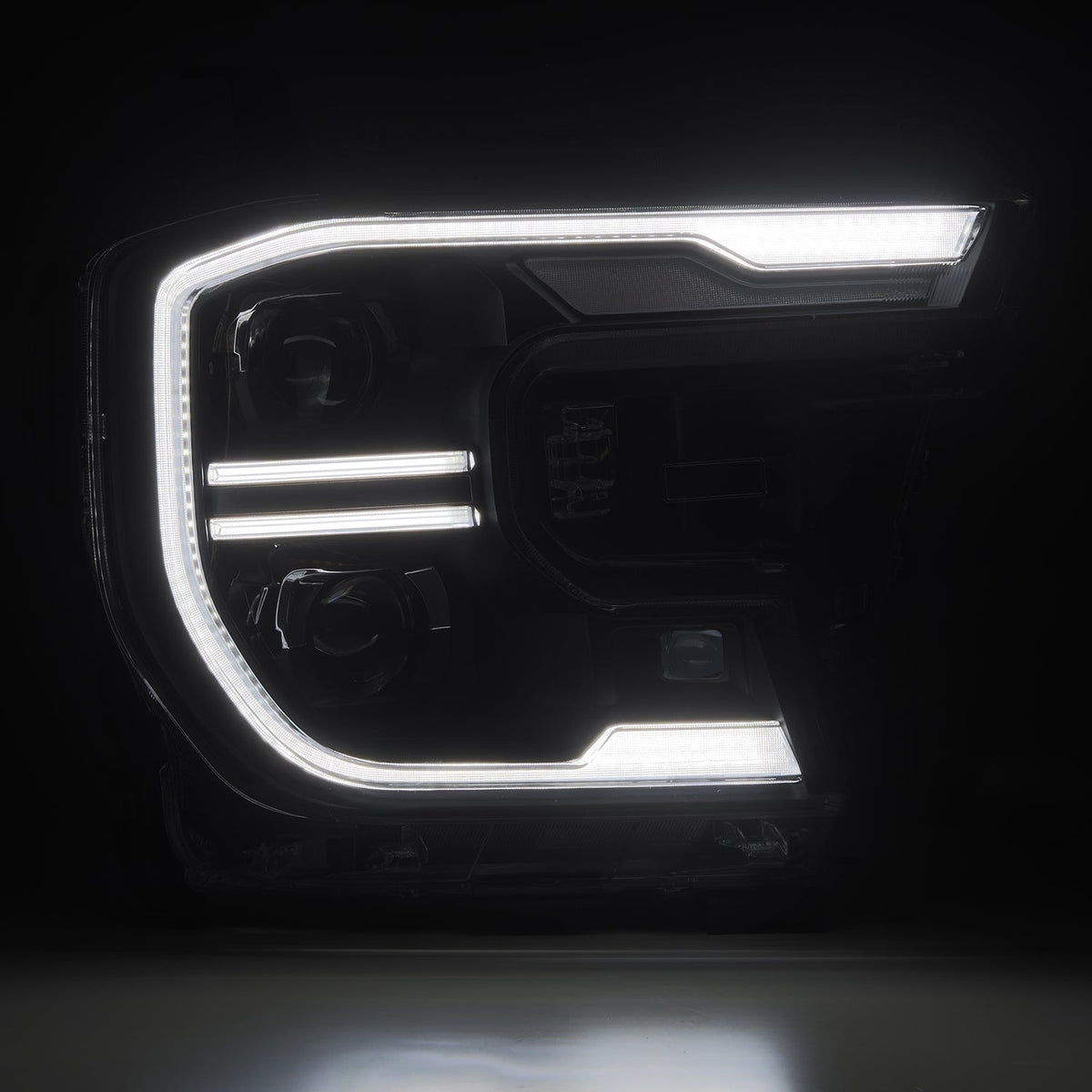 AlphaRex 880903 24-26 Ford Ranger LUXX LED Projector Headlights Black w/Activation Light/Sequential Signal/Switchback