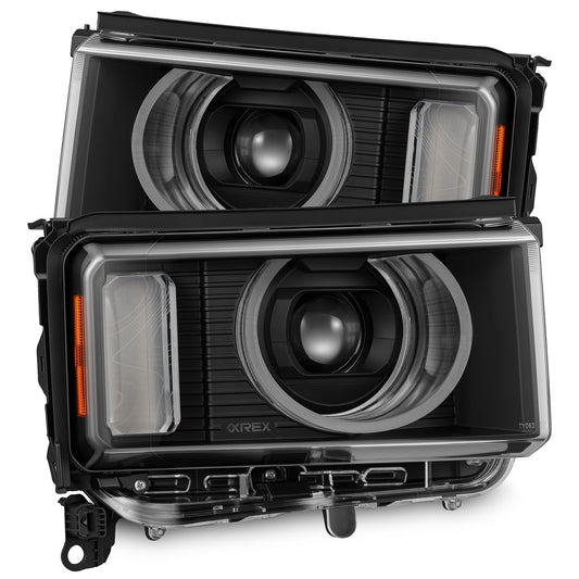 AlphaRex 880899 2024-2026 Toyota LC Heritage LUXX LED Projector Headlight Black with Activation Light/Sequential Signal/Switchback