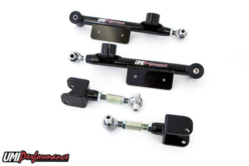UMI Performance 101517-B Upper and Lower Rear Control Arms Kit Black