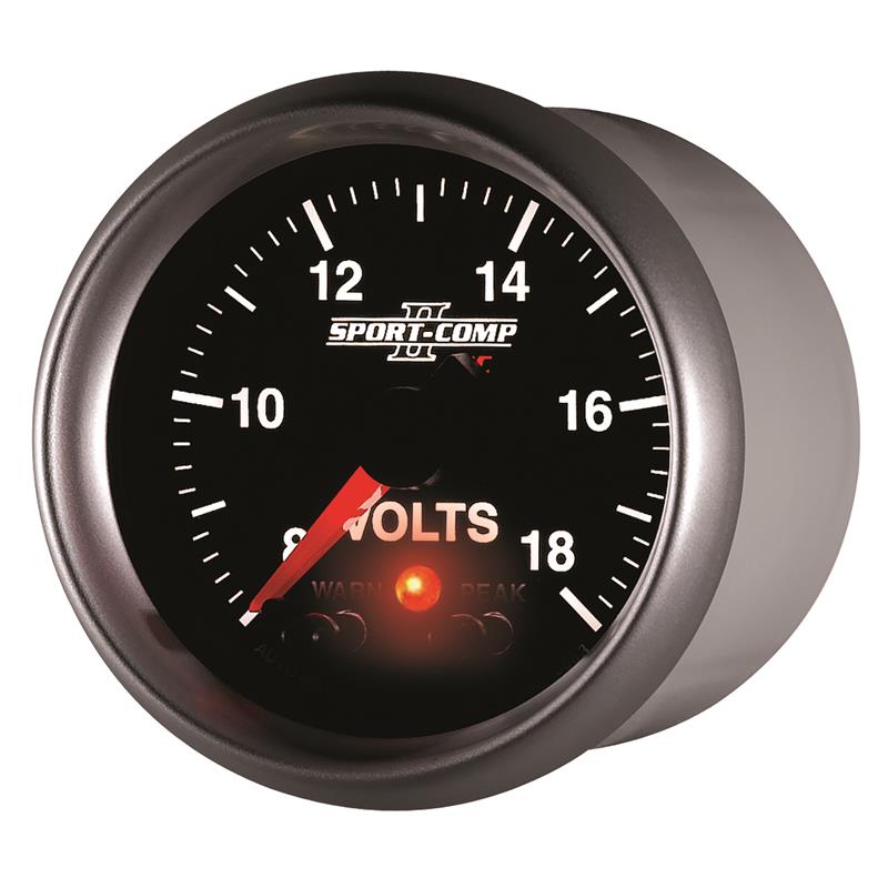 AutoMeter 3683 Sport-Comp II 2-1/16in Digital Voltmeter Gauge - 18V