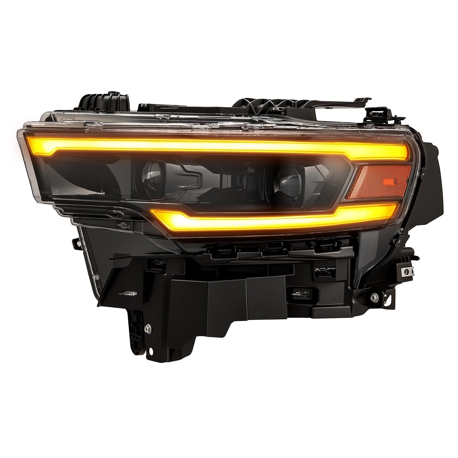 AlphaRex 880906 25-26 Dodge Ram 1500 Luxx LED Projector Headlights -Alpha Black w/Activation Light/Sequential Signal/Switchback