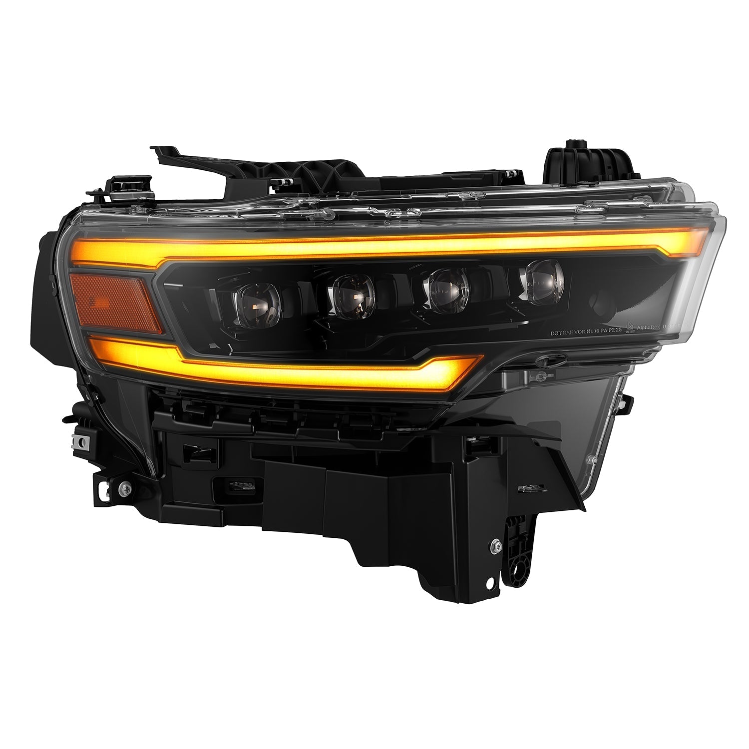 AlphaRex 880890 25-26 Dodge Ram 1500 NOVA LED Projector Headlights- Alpha-Black w/Activation Light/Sequential Signal/Switchback