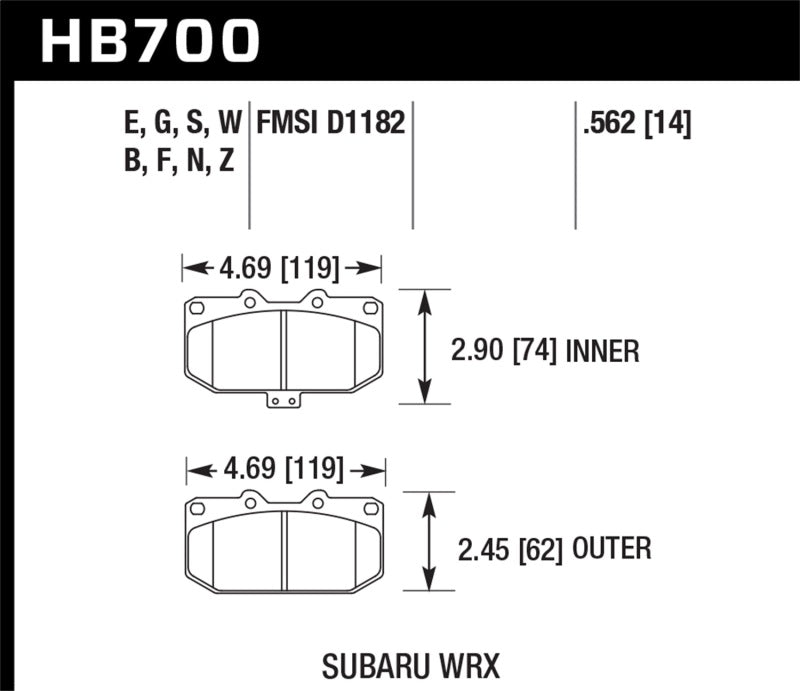 Hawk Performance HB700B.562 HPS 5.0 Street Brake Pads