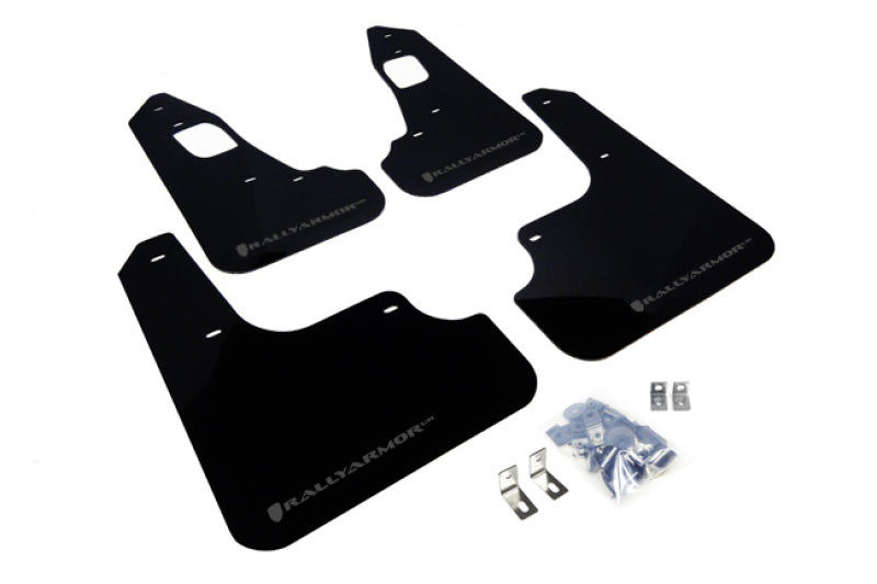 Rally Armor UR Mud Flaps - 2008-2017 Mitsubishi Lancer - Black/Grey Logo - #MF10-UR-BLK/GRY