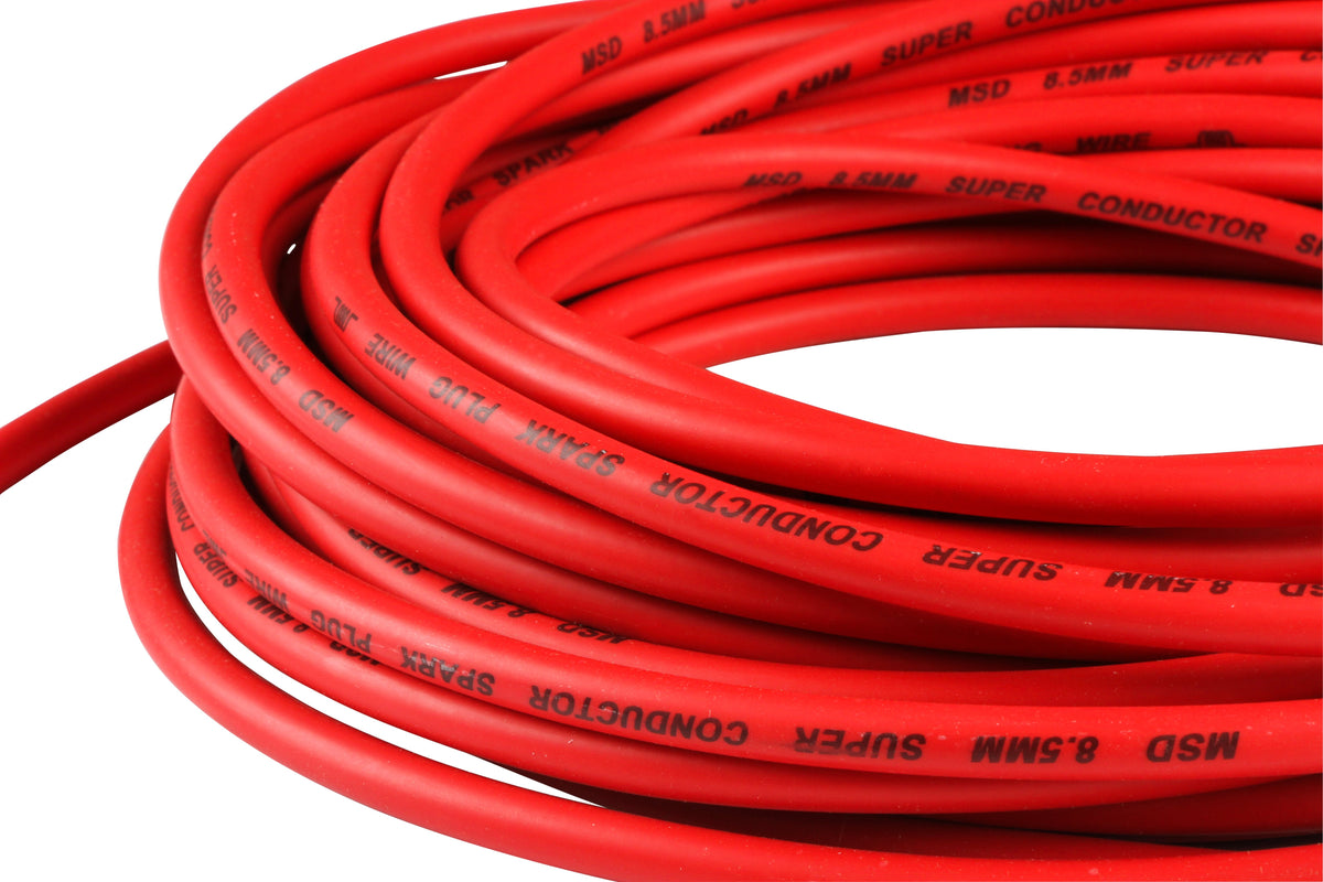 MSD 34029 Super Conductor Spark Plug Wire, Red 8.5mm, 50 Ft