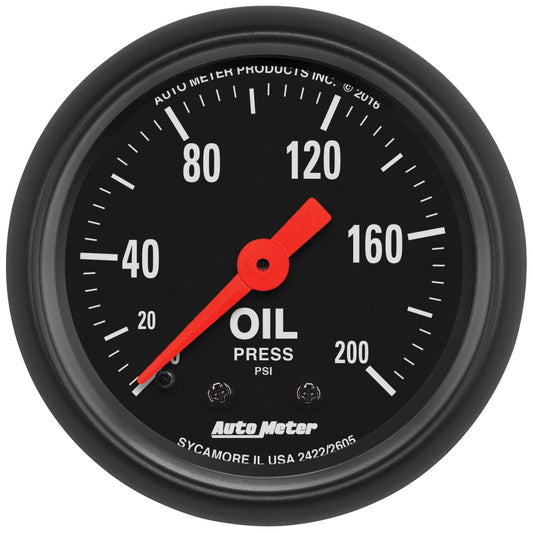 AutoMeter 2605 Z Series 52mm 0-200 PSI Mechanical Oil Pressure Gauge