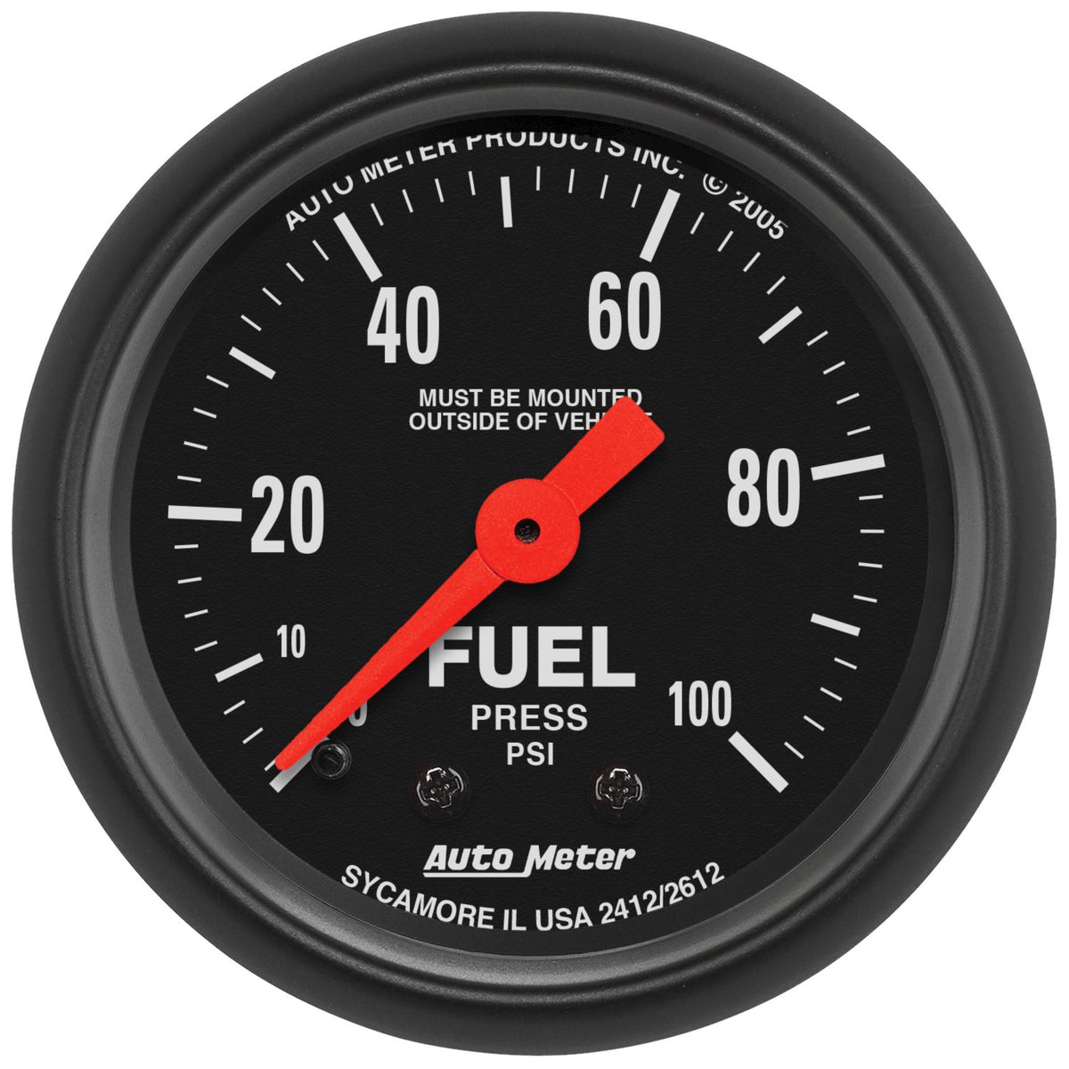 AutoMeter 2612 Z Series 52mm 0-100 PSI Mechanical Fuel Pressure Gauge