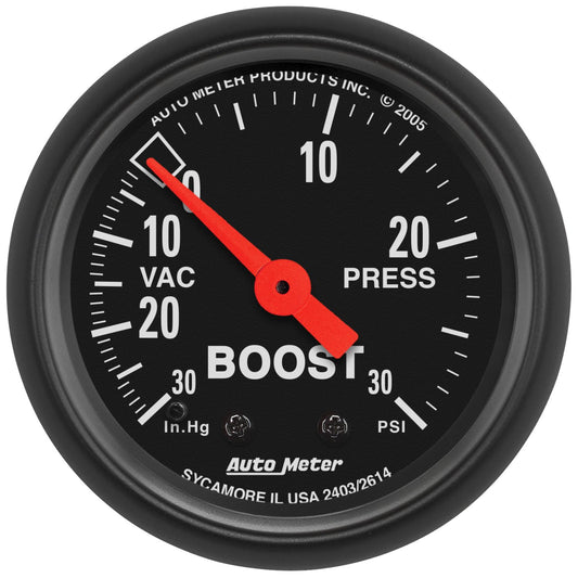 AutoMeter 2614 Z Series 52mm 30in Hg Vacuum / 30 PSI Mechanical Boost/Vacuum Gauge