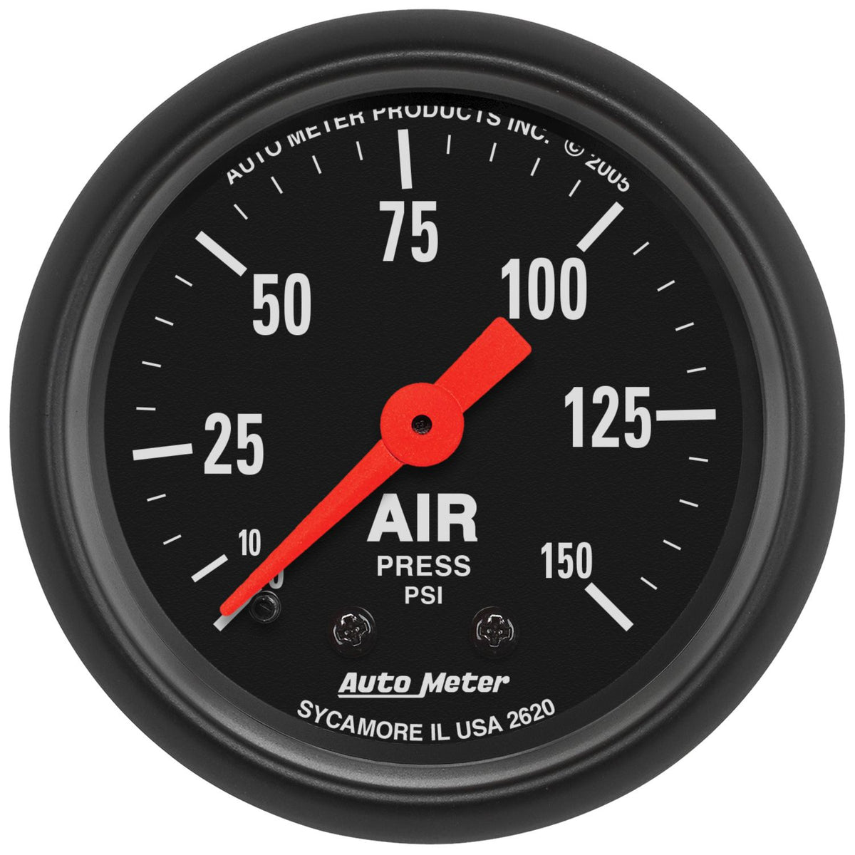AutoMeter 2620 Z Series 52mm 0-150 PSI Mechanical Air Pressure Gauge
