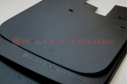 Rally Armor Basic Mud Flaps - 1993-2001 Subaru Impreza - Black/Black Logo - #MF2-BAS-BLK