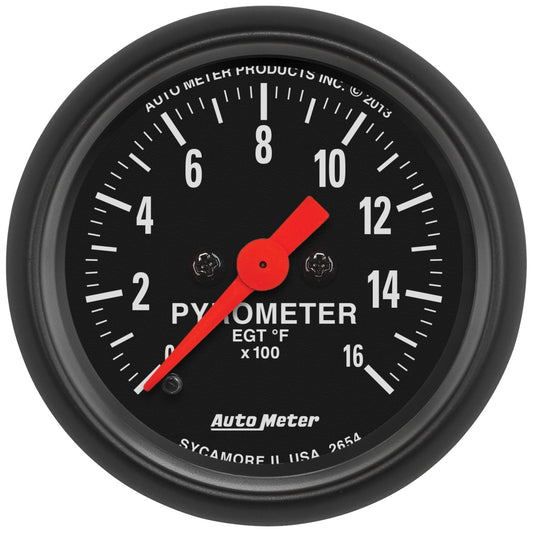 AutoMeter 2654 Z-Series 52mm 0-1600 Degrees F Full Sweep Electronic Pyrometer Gauge