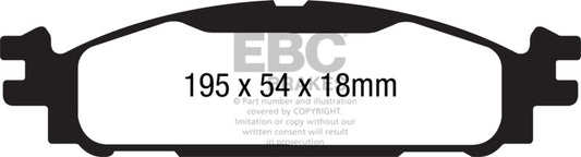 EBC 11+ Ford Explorer 2.0 Turbo 2WD Greenstuff Front Brake Pads DP61873