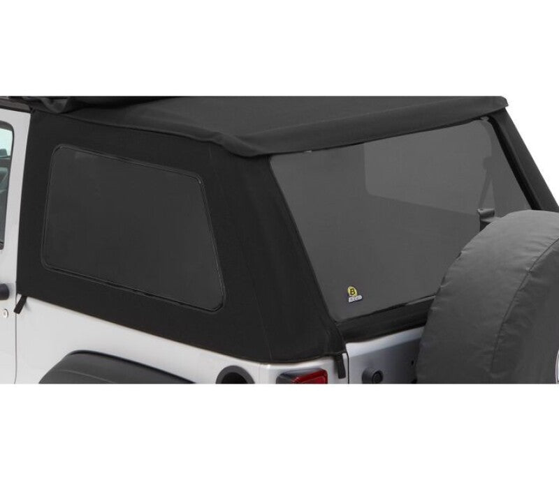 Bestop 07-18 Jeep Wrangler JK 2-Door Window Set (Premium Black Twill Fits Trektop 56922)