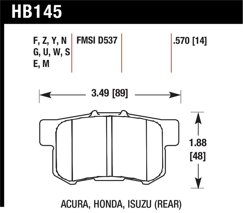 Hawk Performance HB145E.570 Blue 9012 Motorsport Brake Pads