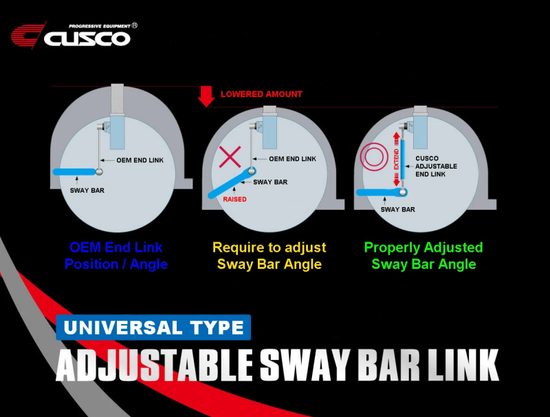 Cusco Universal Adjustable Front Sway Bar End Link Set(345mm-375mm) 00B 318 A34