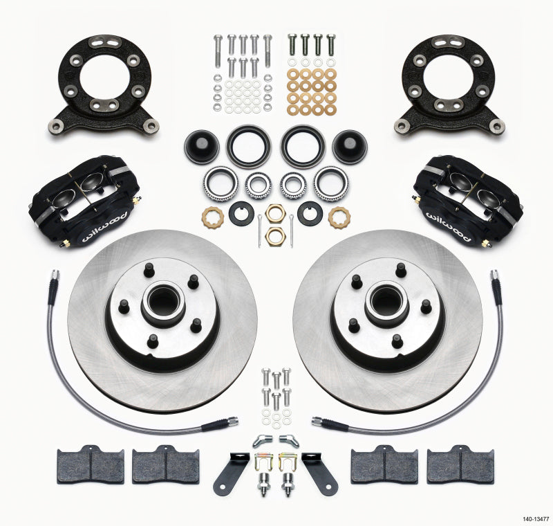 Wilwood Forged Dynalite-M Front Kit 11.30in 1 PC Rotor&Hub 1970-1973 Mustang Disc & Drum Spindle - #140-13477