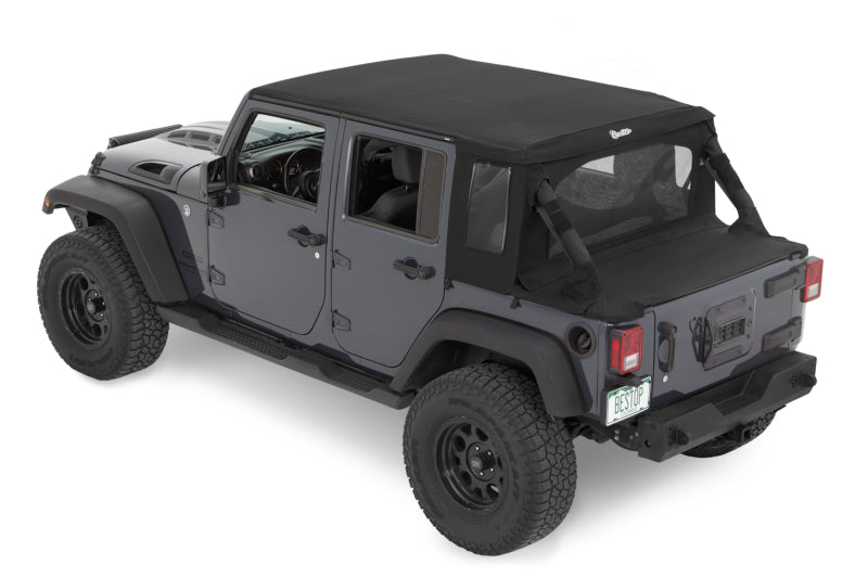 Bestop 07-18 Jeep Wrangler JK 4-Door Halftop Conversion Kit (Black Diamond)
