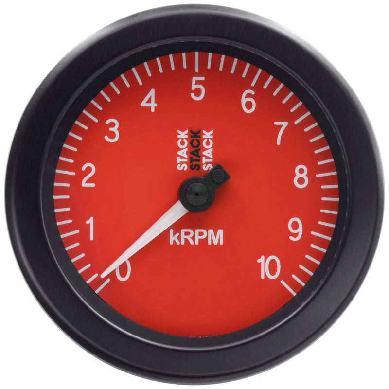 AutoMeter ST100-010R Stack Sport 88mm 0-10K RPM Tachometer - Red
