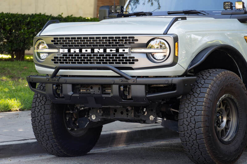 DV8 Offroad 21-22 Ford Bronco Factory Front Bumper License Relocation Bracket - Side - #LPBR-02