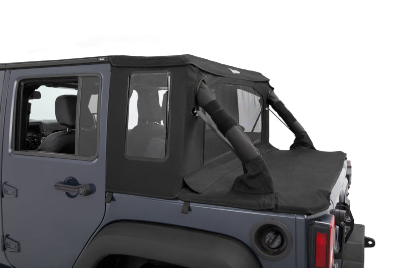 Bestop 07-18 Jeep Wrangler JK 4-Door Halftop Conversion Kit (Premium Black Twill)