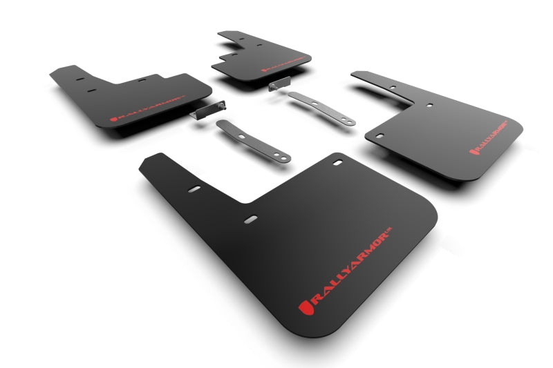 Rally Armor UR Mud Flaps - 2022-2023 Hyundai Kona - Black/Red Logo - #MF93-UR-BLK-RD