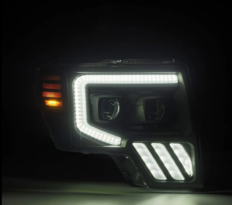 AlphaRex 880481 09-14 Ford F-150 PRO-Series Projector Headlights Plank Style Black w/Activation Light/Sequential Signal