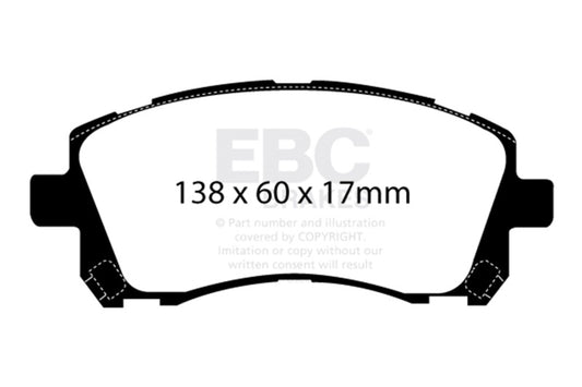 EBC 98-02 Subaru Forester 2.5 Yellowstuff Front Brake Pads DP41134R