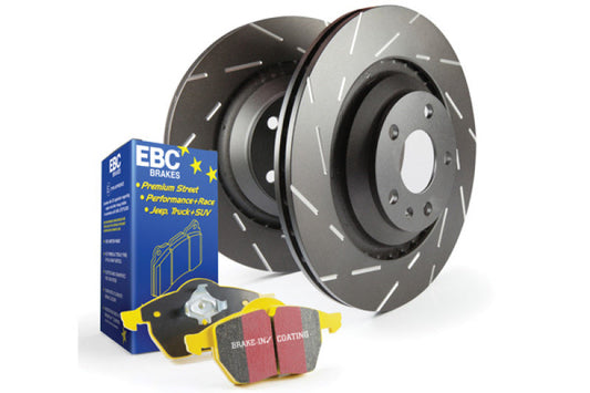 EBC S9 Front Brake Kit Yellowstuff Pads USR Slotted Rotors S9KF1924 (image of S9KR1485)