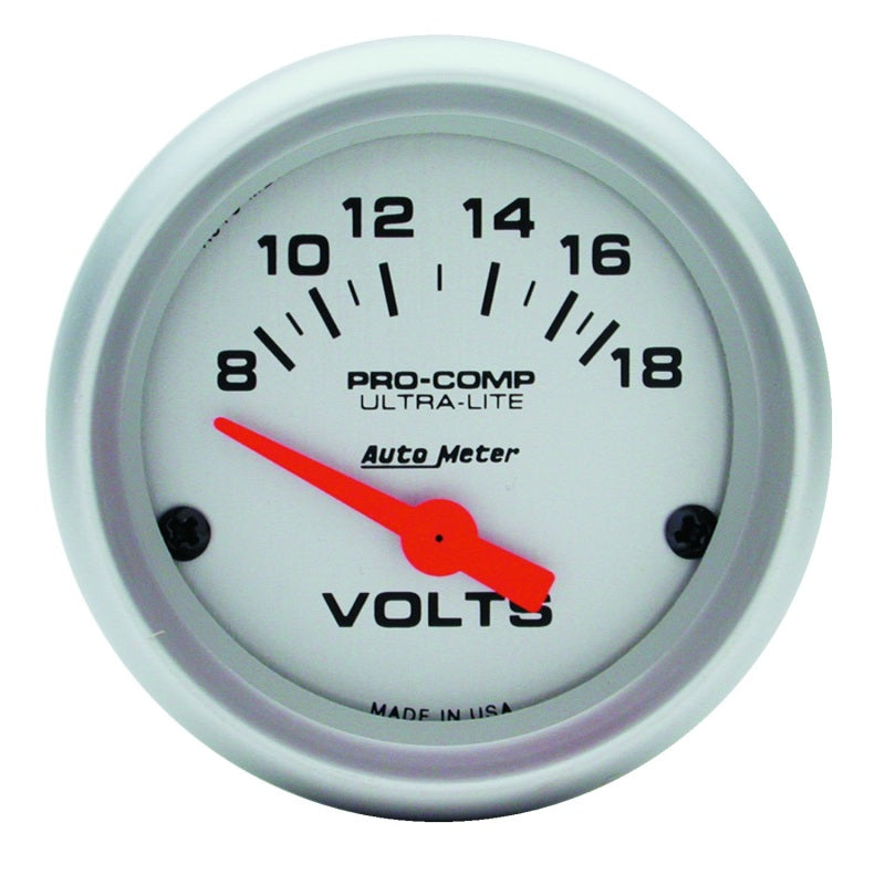 AutoMeter 4391 Ultra-Lite 52mm Short Sweep Electronic Voltage Gauge
