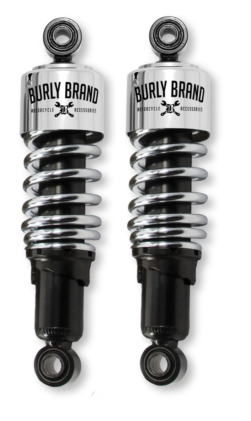 Burly Brand B28-1201 Shocks 10.5 in Chrome for 2004-2022 Harley-Davidson Sportster