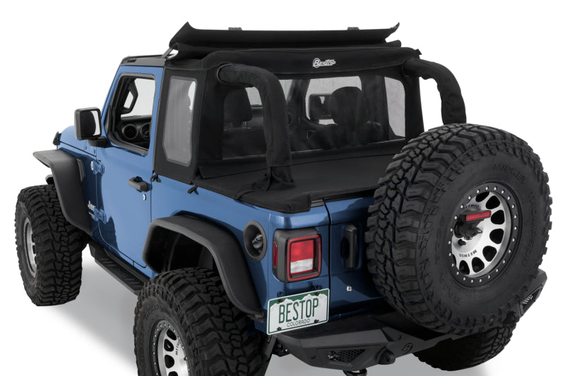 Bestop 18-23 Jeep Wrangler JL 2-Door Halftop Soft Top (Black Diamond)