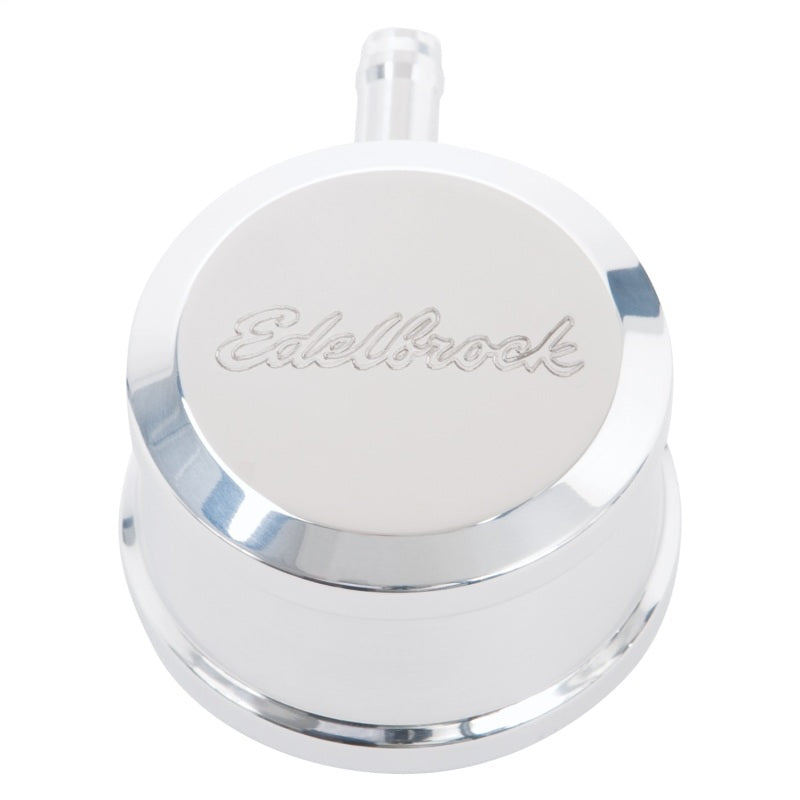 Edelbrock 4407 PCV for Valve Cover Aluminum Round Push In with 90-Degree Port Breather Look