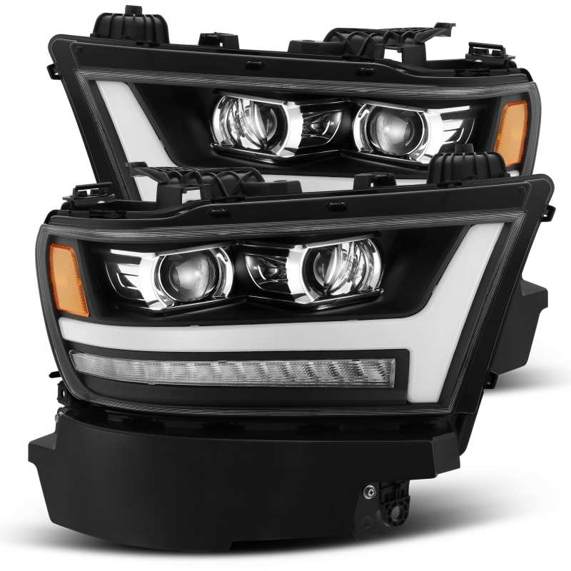 AlphaRex 880515 19-20 Ram 1500 HD PRO-Series Projector Headlight Plank Style Black w/Activation Light/Sequential Signal/Plank DRL