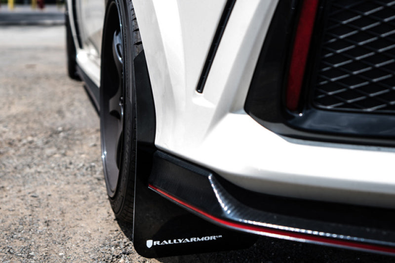 Rally Armor UR Mud Flaps - 2017-2021 Honda Civic - Black/Red Logo - #MF47-UR-BLK/RD