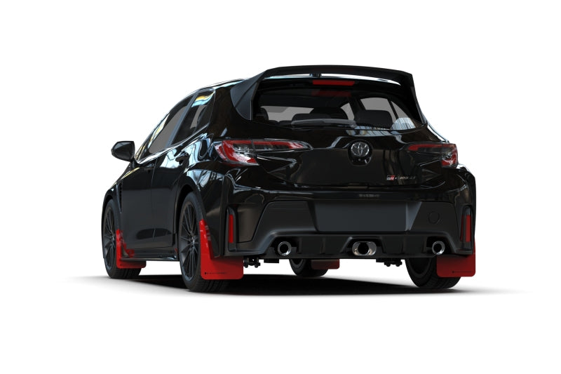 Rally Armor UR Mud Flaps - 2023-2026 Toyota GR Corolla - Red/White Logo - #MF89-UR-RD-WH
