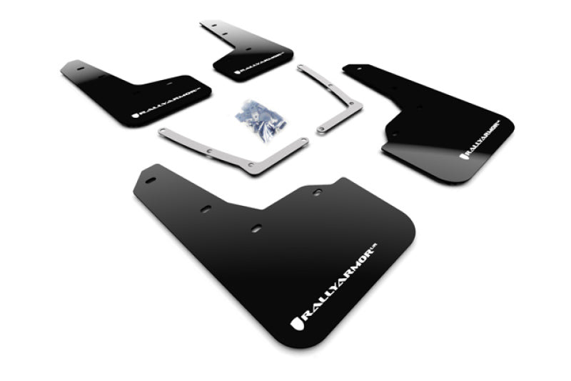Rally Armor UR Mud Flaps - 2016-2020 Honda Civic - Black/White Logo - #MF50-UR-BLK/WH