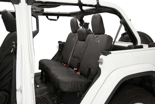 Bestop 18-23 Jeep Wrangler JL 4-Door Exc. 4Xe Rear W/O Fold Down Arm Rest Seat Covers (Blk Diamond)