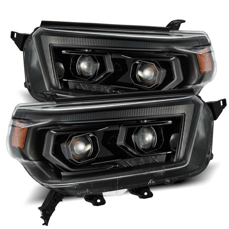 AlphaRex 880754 10-13 Toyota 4Runner PRO-Series Projector Headlights Plank Style Alpha Black w/Sequential Signal/DRL