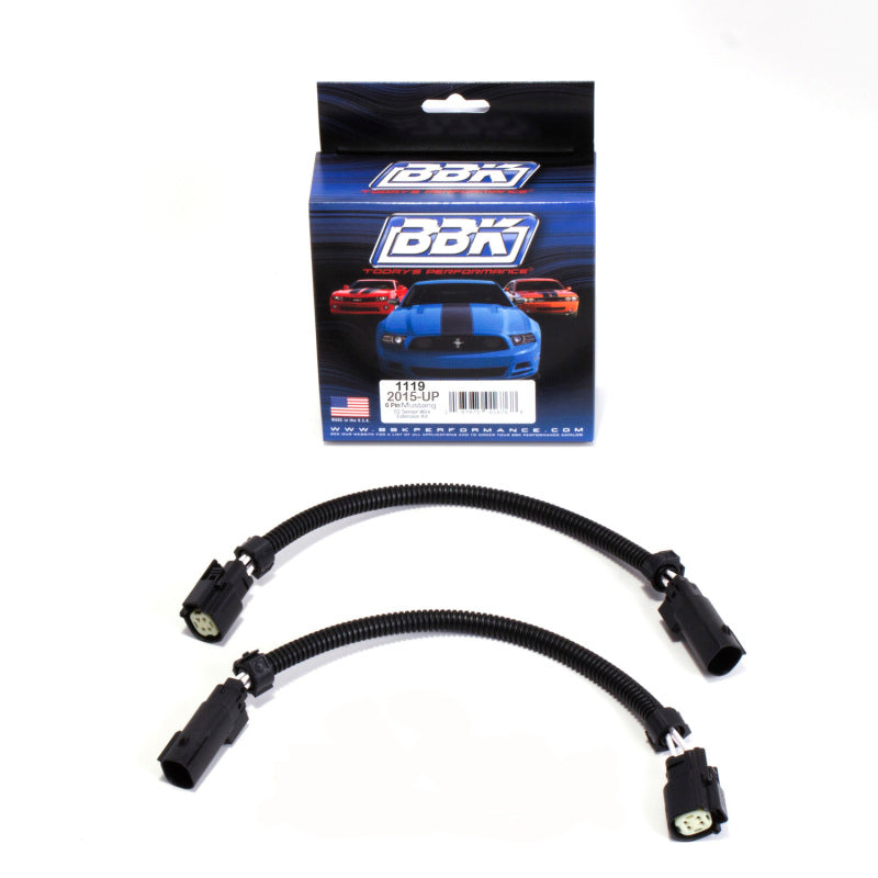 BBK Performance 1119 Front O2 Extension Harness 6-Pin 12 in (Pair) for 2015-2017 Ford Mustang GT V6