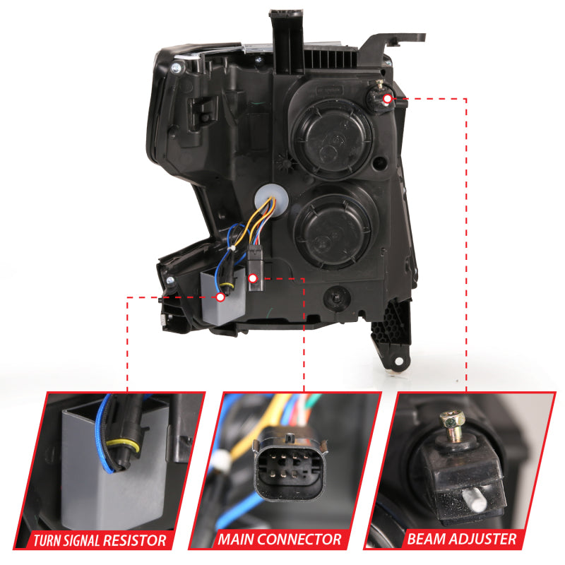 ANZO 2015-2020 Chevrolet Suburban LED Projector Headlights