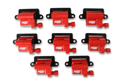 MSD 82648 Coil - GM LS Blaster Series - L-Series Truck Engine - Red - 8-Pack