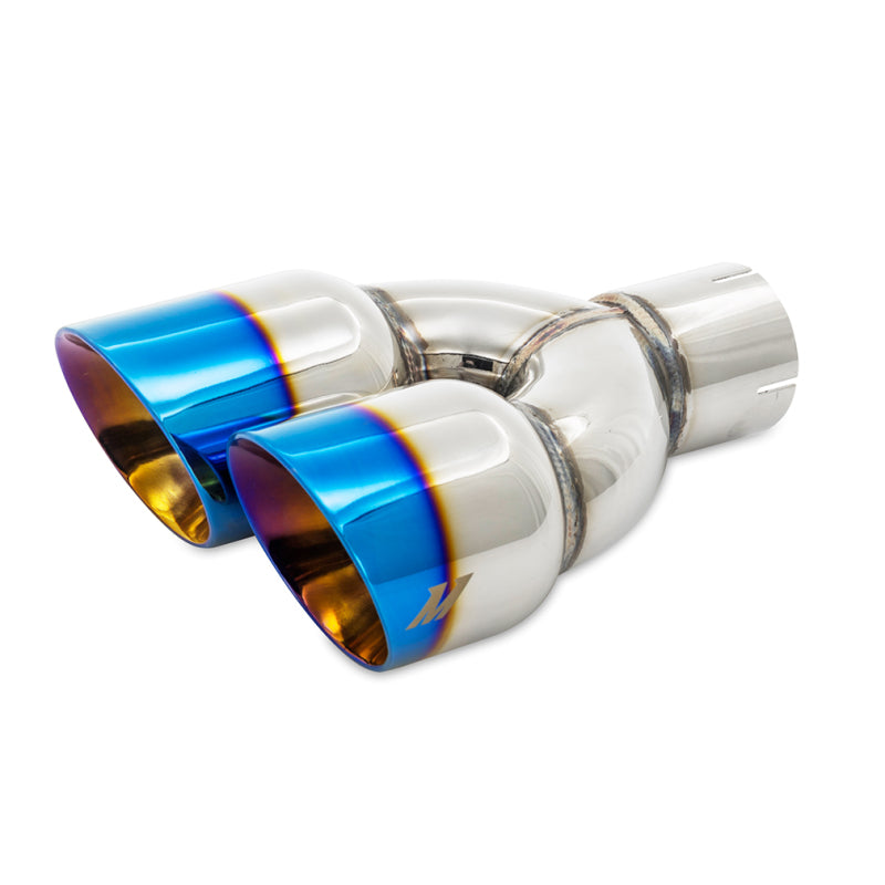 Mishimoto Dual Offset Tips 2.5in Inlet 3in Outlet Slash Cut - Burnt - #MMEXH-TIP-FSTBT