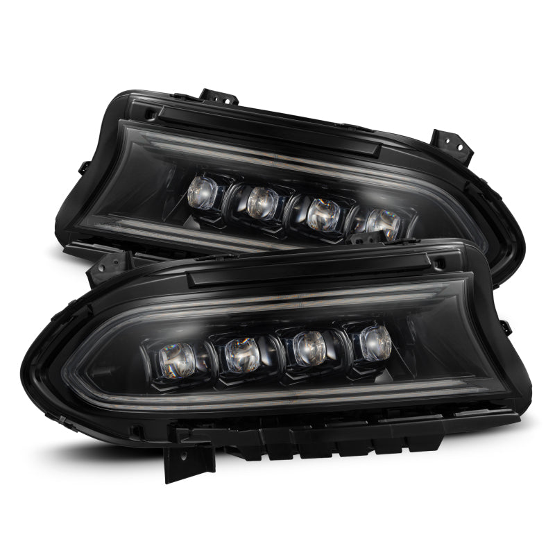 AlphaRex 880500 15-23 Dodge Charger NOVA LED Projector Headlights Alpha-Black w/Activation Light & Sequential.Signal / Switchback DRL